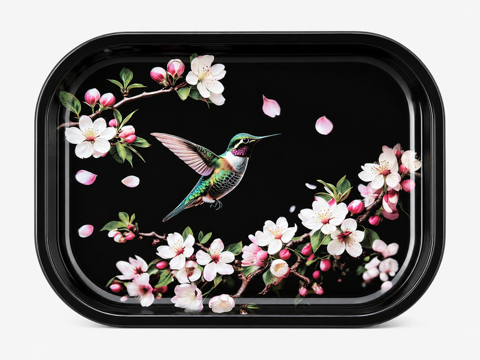 World Buyers - Hummingbird Blossoms Metal Tray - MT111